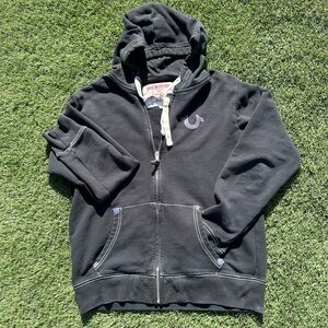 True Religion World Tour Velvet Zip Up Heavy Hoodie